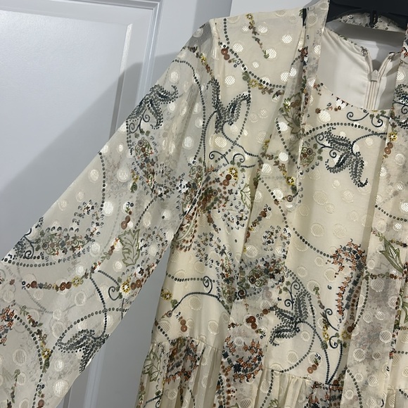 Mikael Aghal cream and paisley gown - Picture 2 of 4